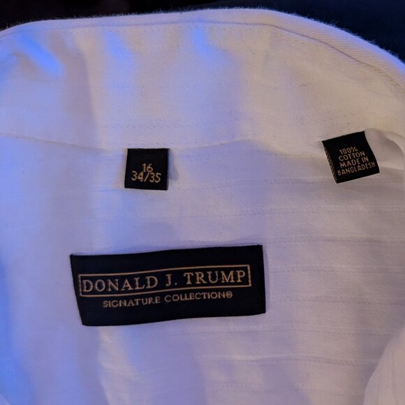Donald J. Trump Signature Collection Men's Shirt - Satin White Stripe - 16 34/35 - Picture 2 of 5